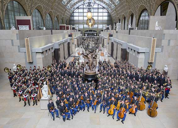 La musique de la Garde répuiblicaine au Musée d'Orsay de Paris.