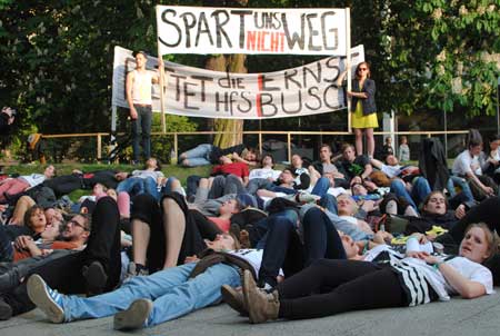 école Ernst Bush, manifestation des étudiants