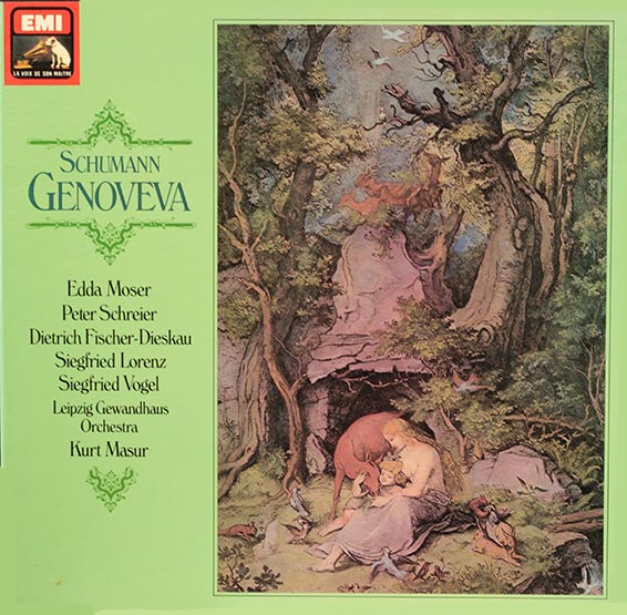 Genoveva, opéra en 4 actes de Robert Schumann, sur un livret de Robert Reinick et du compositeur, d’après Johann Ludwig Tieck et Christian Friedrich Hebbel, créé le 25 juin 1850 au théâtre municipal de Leipzig.