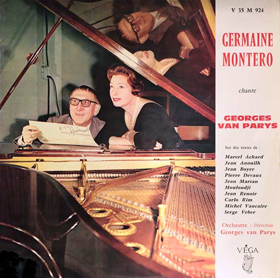 Germaine Montero chante Gorges van Parys, LP 33 tours, 25cm, Véga 1962.