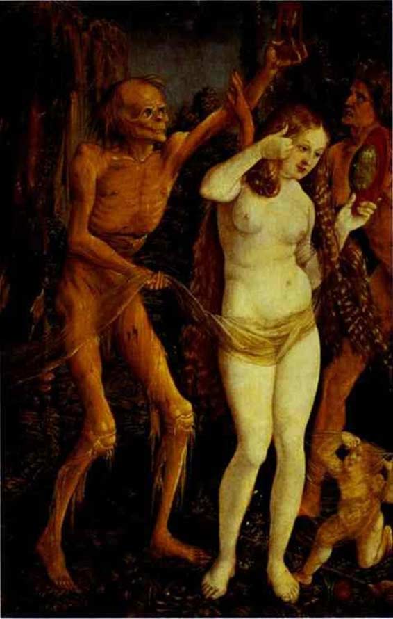 Hans Baldung (v. 1485-1545), La jeune fille et la mort.