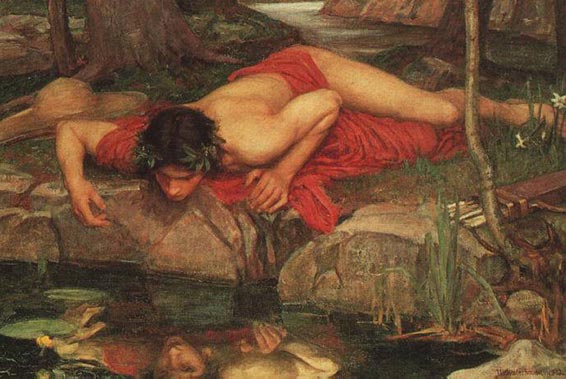 Écho et Narcisse par John William Waterhouse (1903), détail.