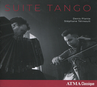 Suite Tango, Denis Plante (bandonéon), Stéphane Tétreault (violoncelle), inspirés par Johann Sebastin Bach. Atma Classique 2023 (ACD2 2881). Enregistré les 6-7 mai 2022, Domaine du Forget, Saint-Irénée, Québec.
