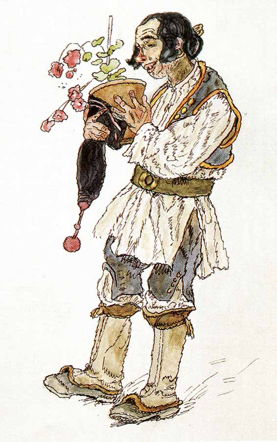 Croquis du costume d'Antonio par Heinrich Lefler, Vienne 1915.