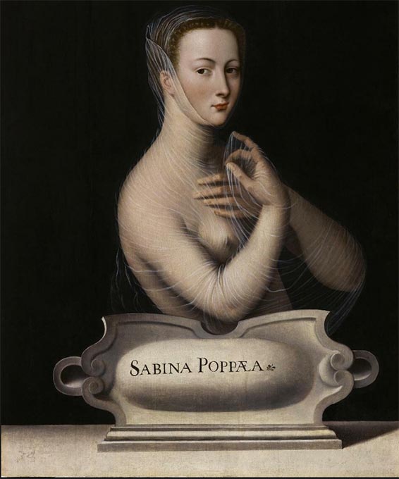 Sabina Poppæa, huile sur toile, anonyme, école de Fontainebleau, 1550-1560.