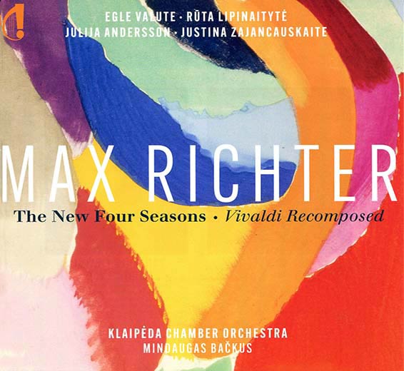 Max Richter, The New Four Saisons : Vivaldi recomposed, Egle Valute, Ruta Lipinaityké, Julija Andersson, Justina Zajancauskaite, Klaipéda Chamber Orchestra, sous la direction de Mindaugas Backus. Indésen calliope 2024 (IC 049). 