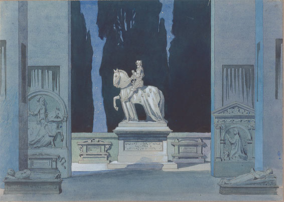 Maquette de décor pour Don Giovanni, par Anton Brioschi et Alfred Roller, 1905, Theatermuseum Wien.