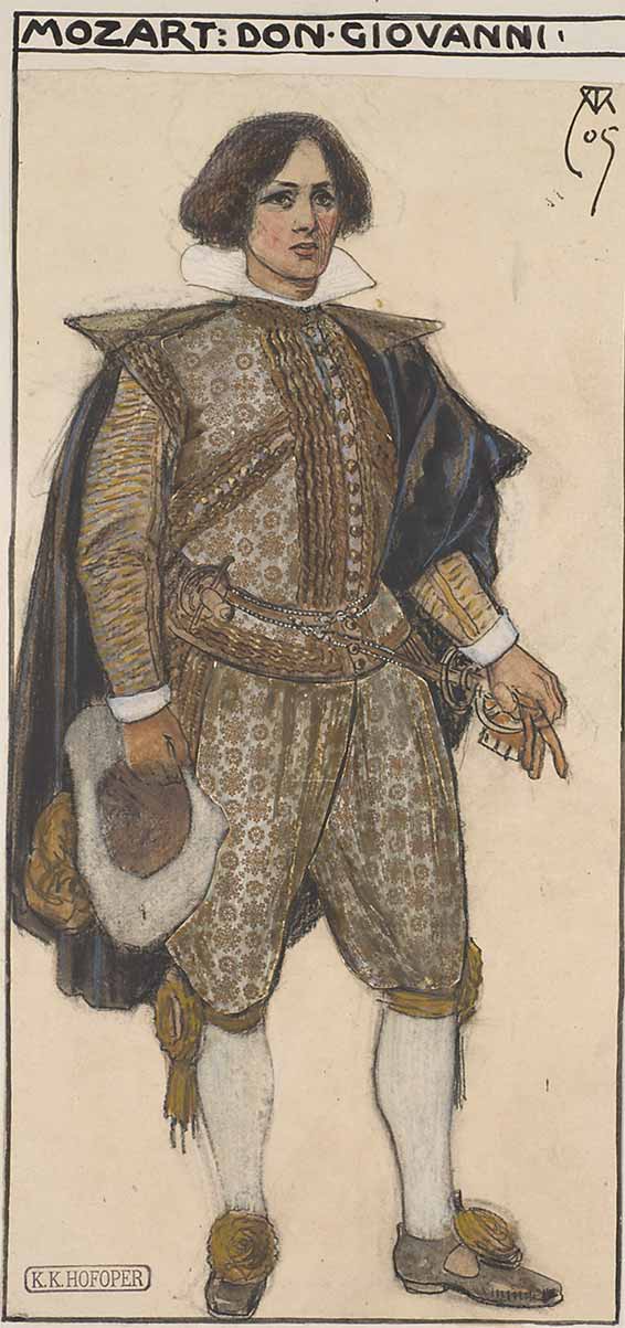 Maquette de costume pour Don giovanni, par Alfred Roller, 1905, Theater Museum Wien.