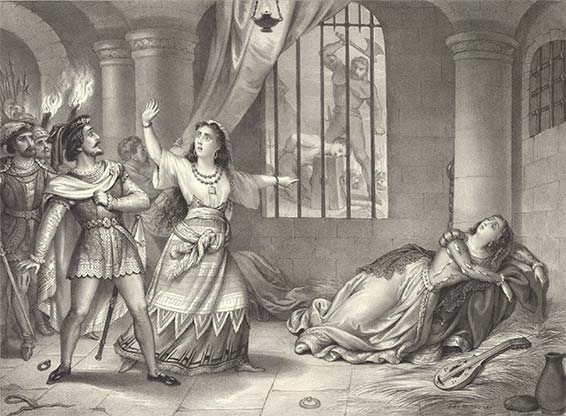 Il Trovatore : la vengeance, gravure de Thomas, Napoléon, 1866.