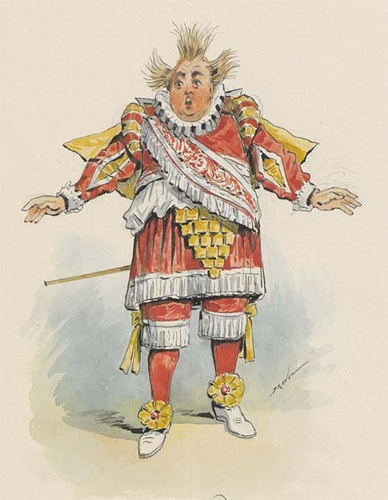 La périchole, Le marquis de Tarapote, chambellan du vice-roi (Charles Blondelet,; créateur du rôle), dessin de Jules-Renard Draner, 1868.