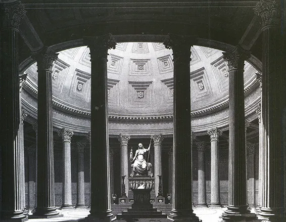 Le temple de Vesta, décor de Karl Friedrich Schinkel.