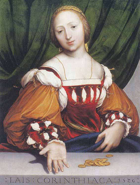 Laïs de Corinthe (1526), attribuée à Holbein, Kunstmuseum de Bâle.