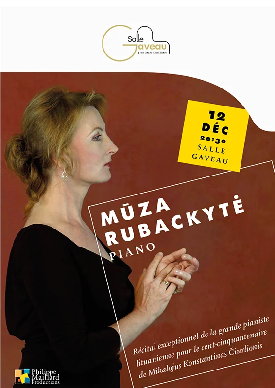 Récital Mūza Rubackytė Salle Gaveau Paris, affiche