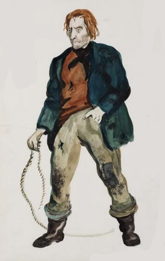 Costume pour Peter Grimes, actes 1 et 2, par Green Kenneth, 1955. 
