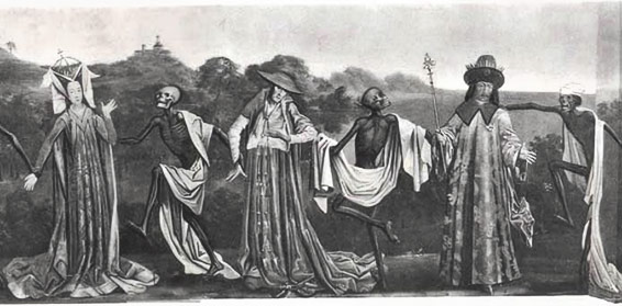 Fragment de la Totentanz de Bernt Norke qui ornait une chapelle de la Marienkirche de Lübeck. 