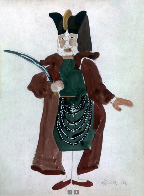 Wolfgang Amadeus Mozart, Die Entführung aus dem Serail, un officier, estampe, 186?