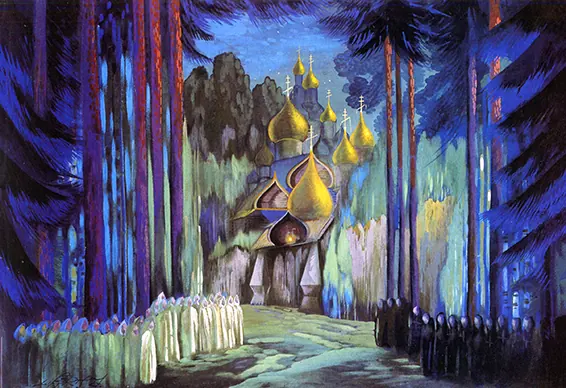 La Khovanchtchina, croquis de décor par Rudolf Liberts, Riga 1927.