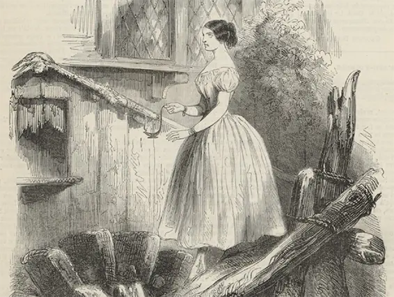 Henriette Sontag dans la La sonnambula de Vincenzo Bellini, gravure de Janet-Lange, 1850.
