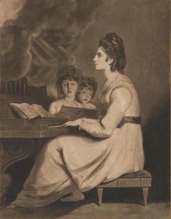 Joshua Reynolds et William Dickinson, Mrs Sheridan as St. Cecilian, 1775 et 1776.