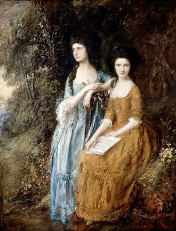 Thomas Gainsborough (1727-1788), Les sœurs Linley (Elizabeth et Mary), vers 1772 (retouché en 1785), huile sur toile, Dulwich Picture Gallery, Londres.