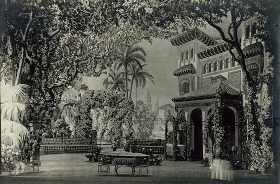 Décor de Josep Castells, pour Pepita Gimènez au Gran Teatre del Liceu de Barcelone, 1926.