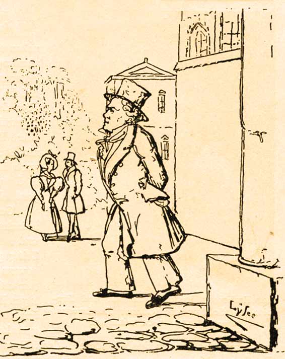 Dessin de Johann Peter Lyser. Dans « Cäcilia » 1823.