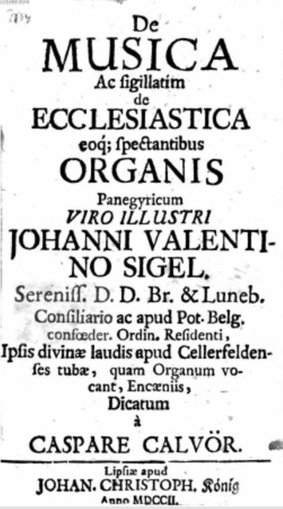 De musica ac sigillatim de ecclesiastica eoque spectantibus organis 