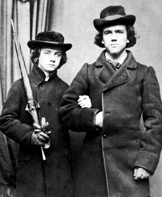 Edvard Grieg et son frère John à Leipziog, vers 1860. 