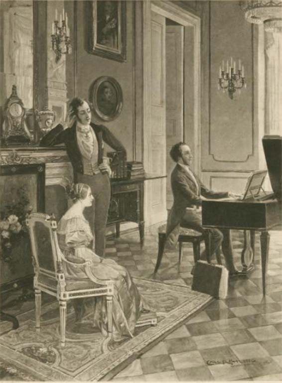 Mendelssohn jouant devant le reins Victoria