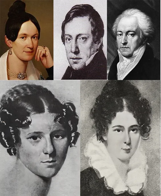 Thérèse Gottlob, von Spaun, Joseph Sonnleithne, Josephine Fröhlich, Catharina Fröhlich.