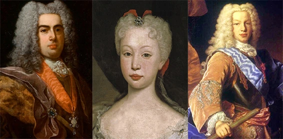 João V, par Jean Ranc, 1729 ; Maria Barbara de Braganzia par G. Domenico Duprá ; Fernando VI.