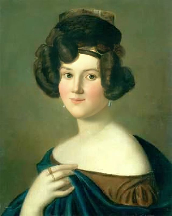 Christine Wilhelmine « Minna » Planer (1809-1866), par Alexander von Otterstedt, 1835.