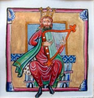 Le roi David à la harpe.