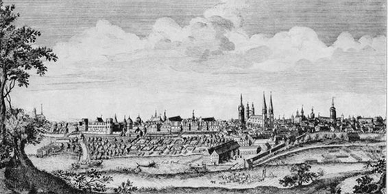 Halle en 1750