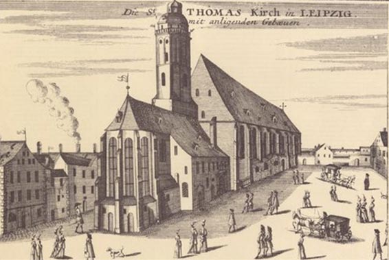 La Thomaskirche de Leipzig vers 1700