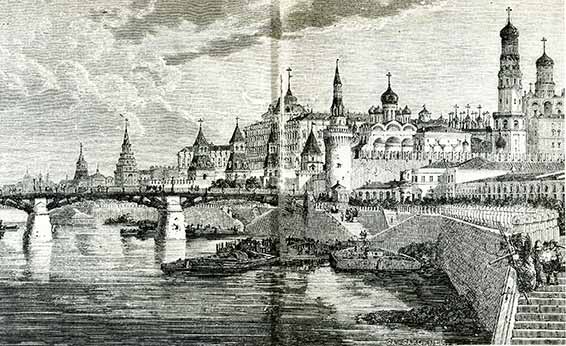 Vue de Moscou (gravure de 1877), Milan, collection Bertarelli.